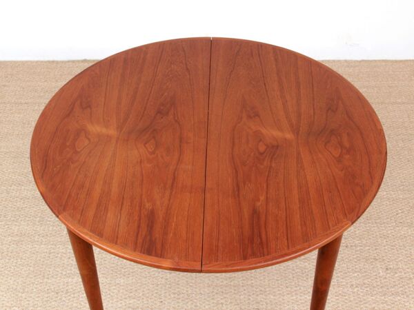 table de salle à manger ronde en teck 1950s