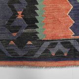 6x9 Red & Green Vintage Kilim Rug, 174x279Cm