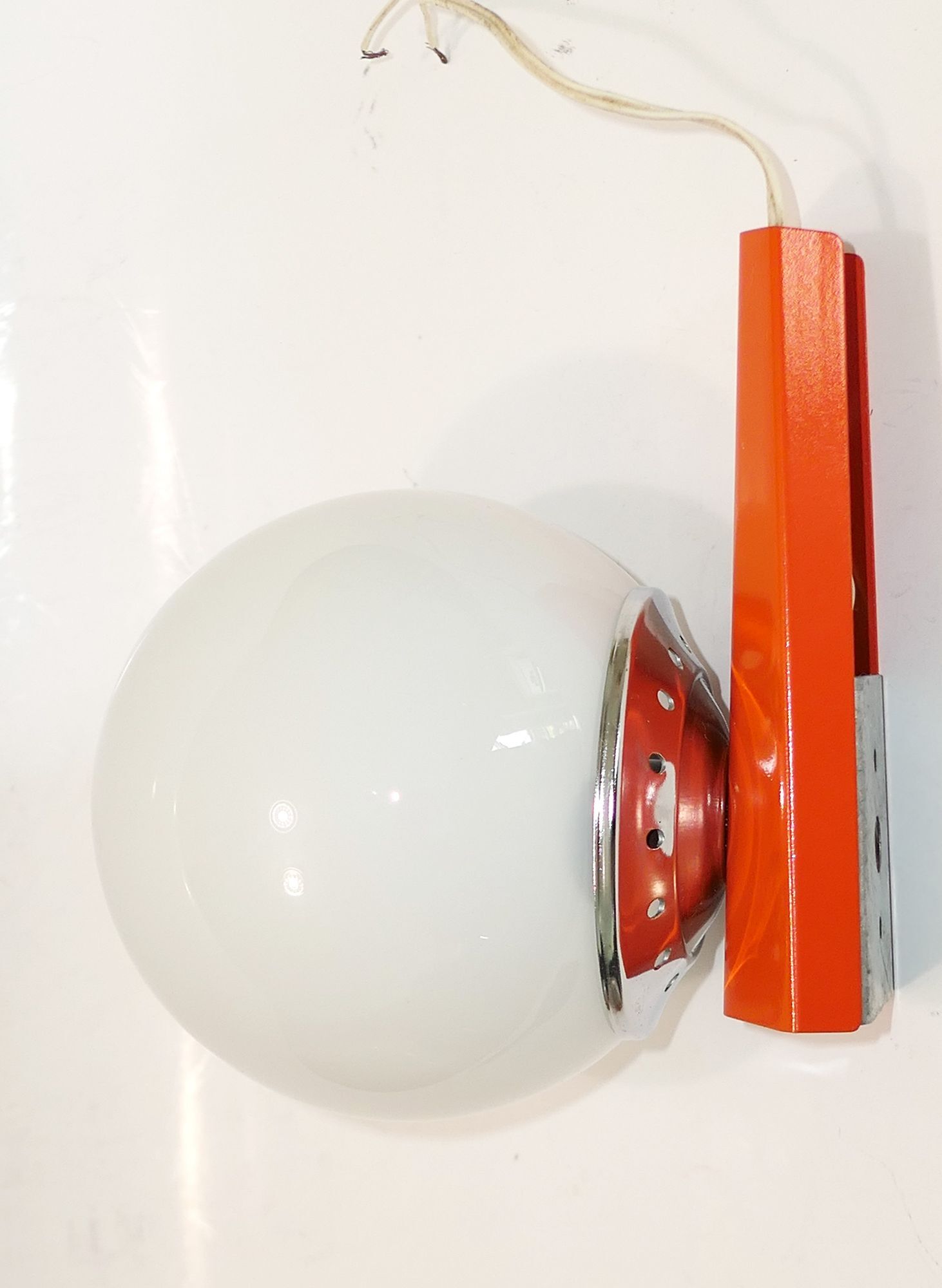 Targetti Sankey wall lamp Italy metal Orange and glass globe