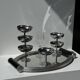 Vintage black two-handled mirror tray 26x38