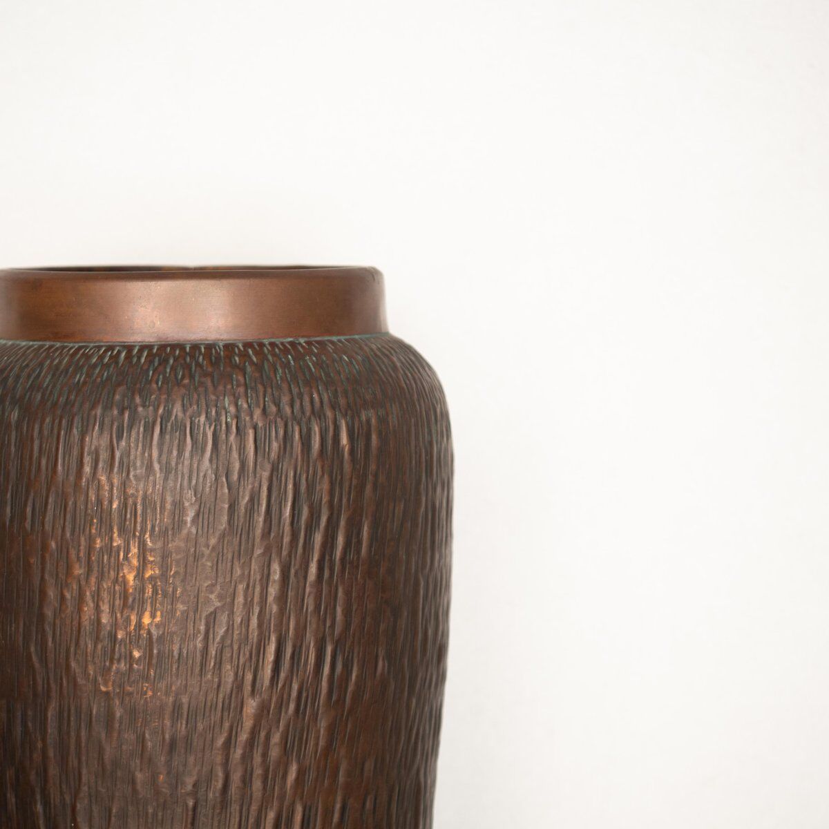 Vintage hammered copper umbrella stand, 1970s