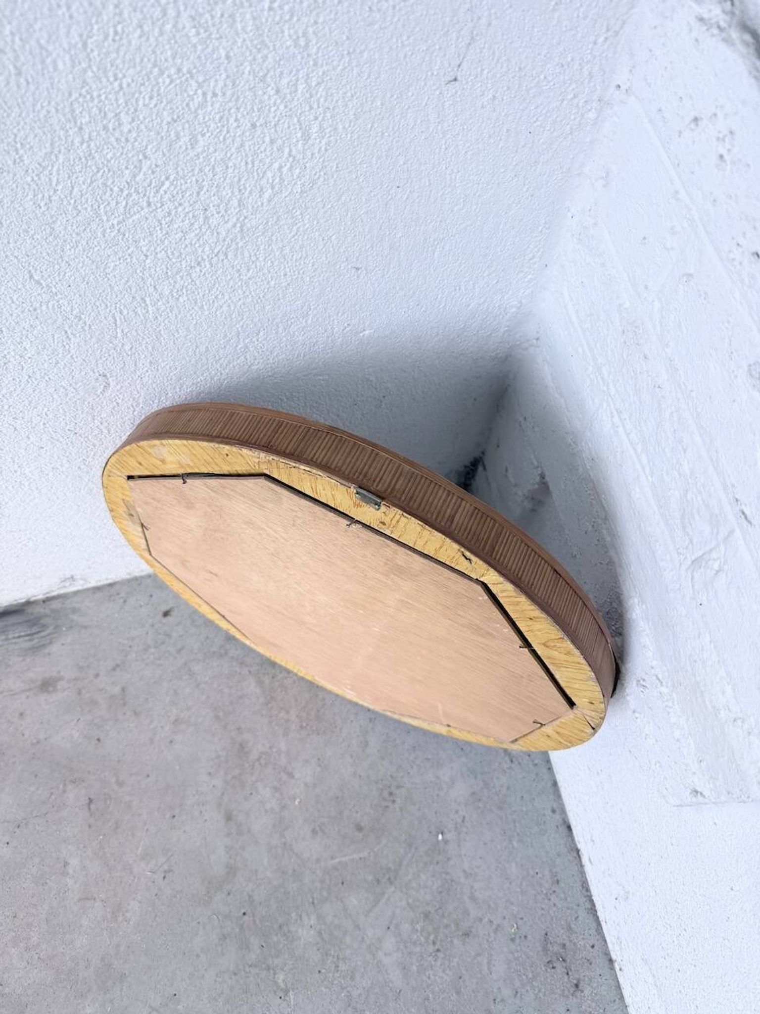 Woven wicker round mirror 1960