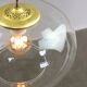 Italian Mid-Century Glass and Brass Pendant Lamp
