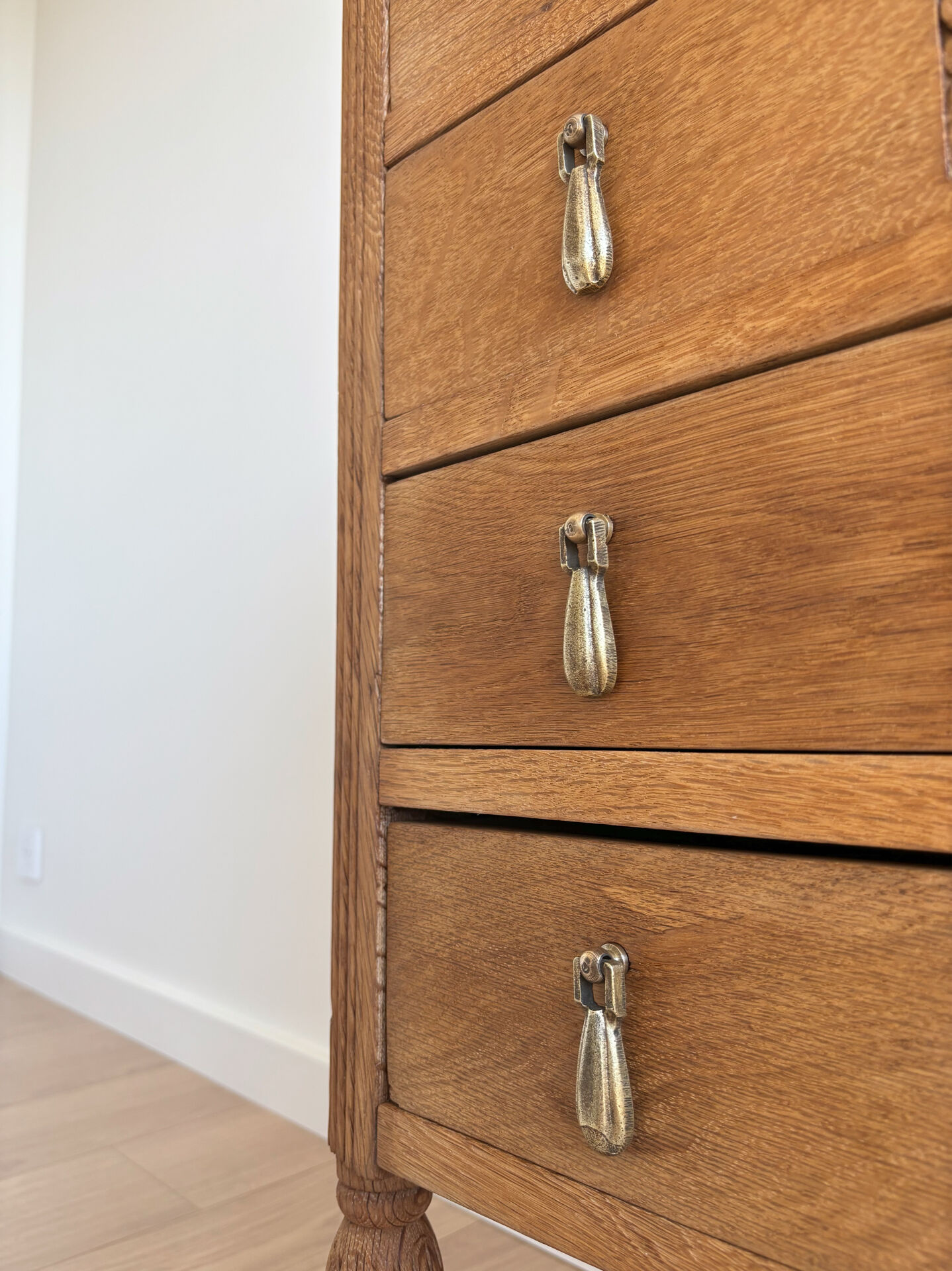 Commode ancienne art déco chêne massif - 4 tiroirs renovée