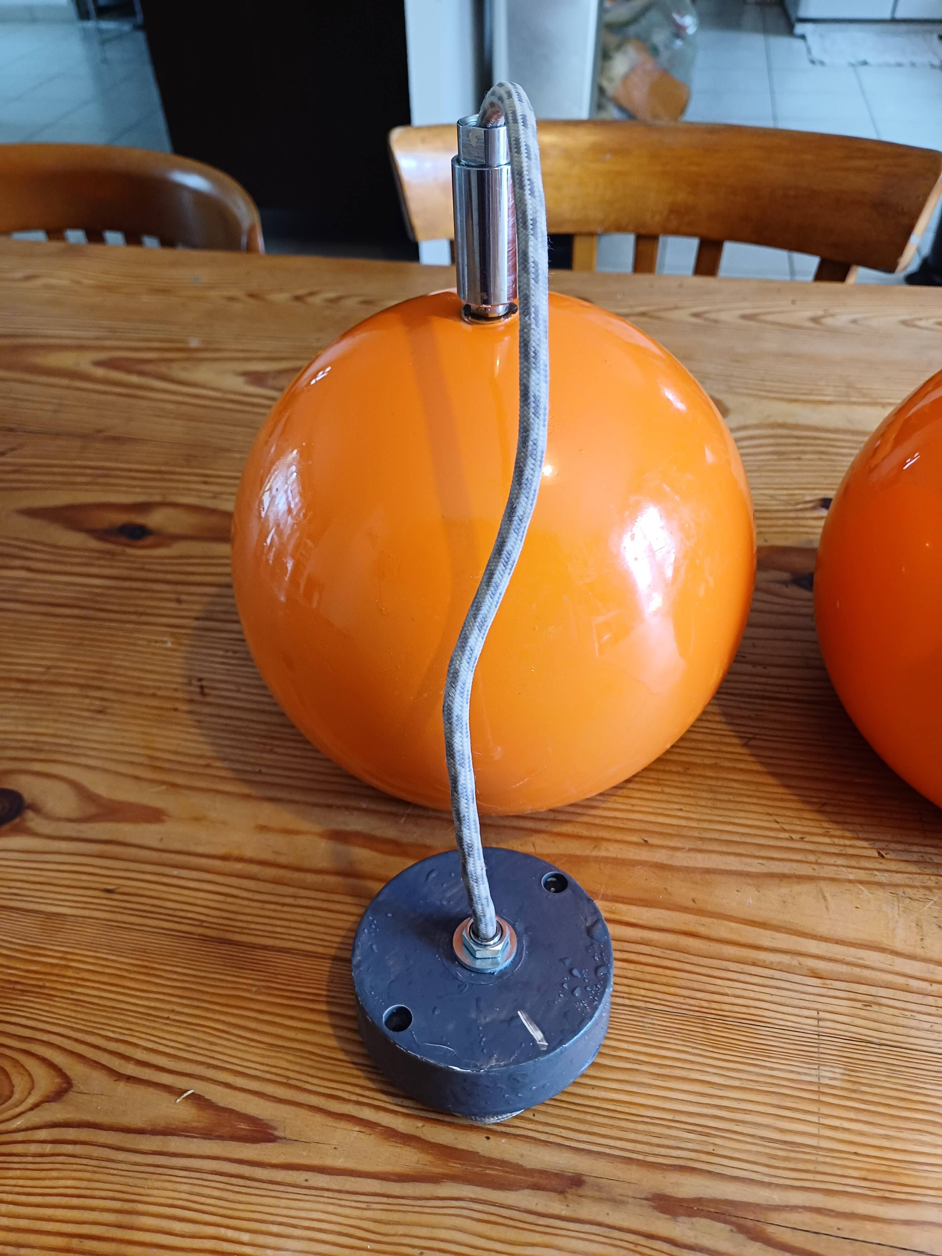 Pair of vintage erco dmi pendants or wall lights