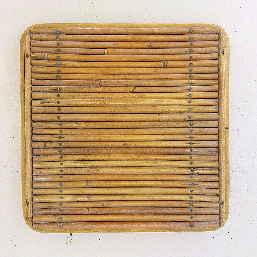 Flat rattan bottom vintage tableware
