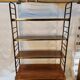 Etagère sur pieds / de sol en fer forgé et Formica - Vintage 1960