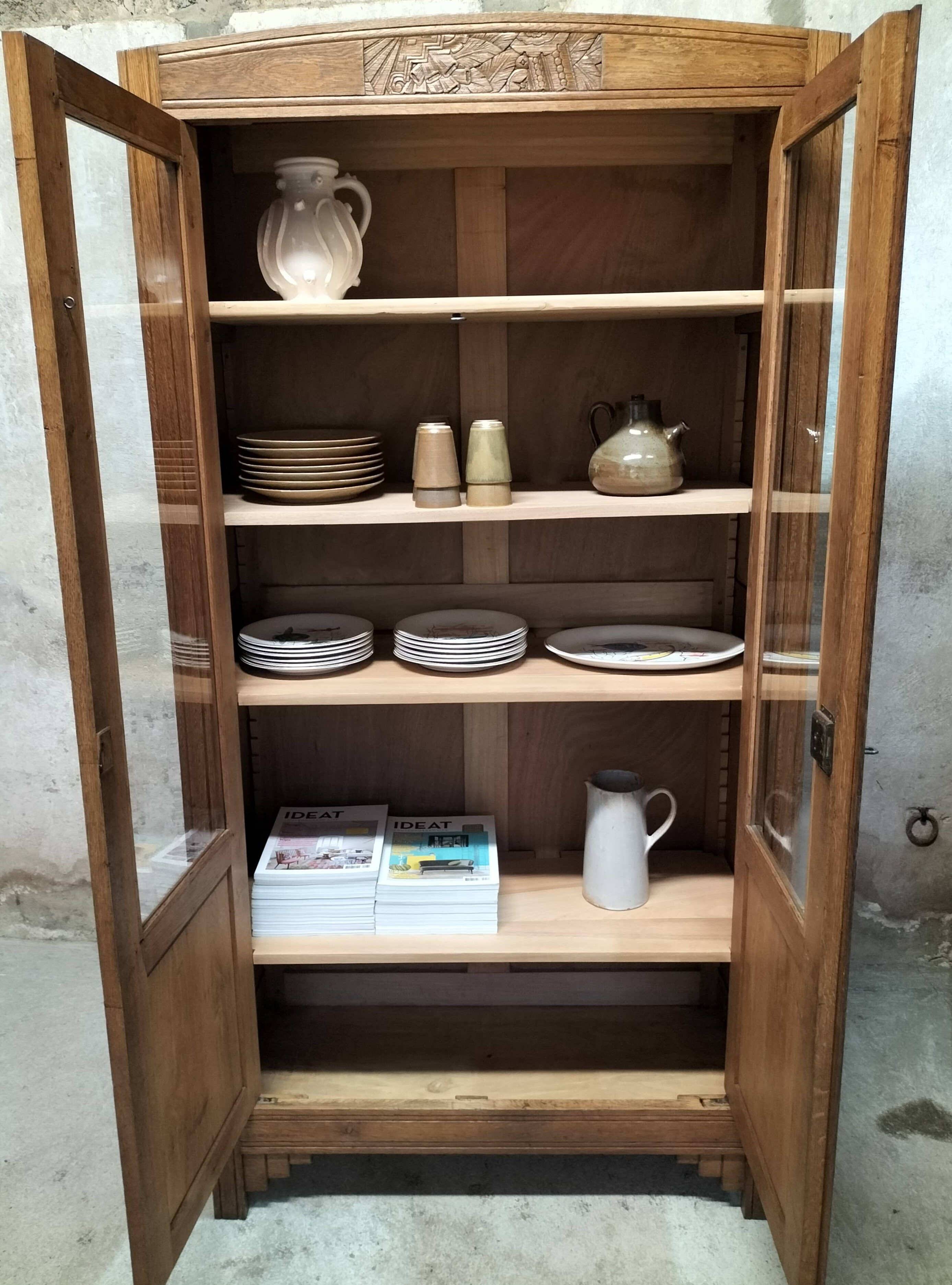 Large art deco glass cabinet.