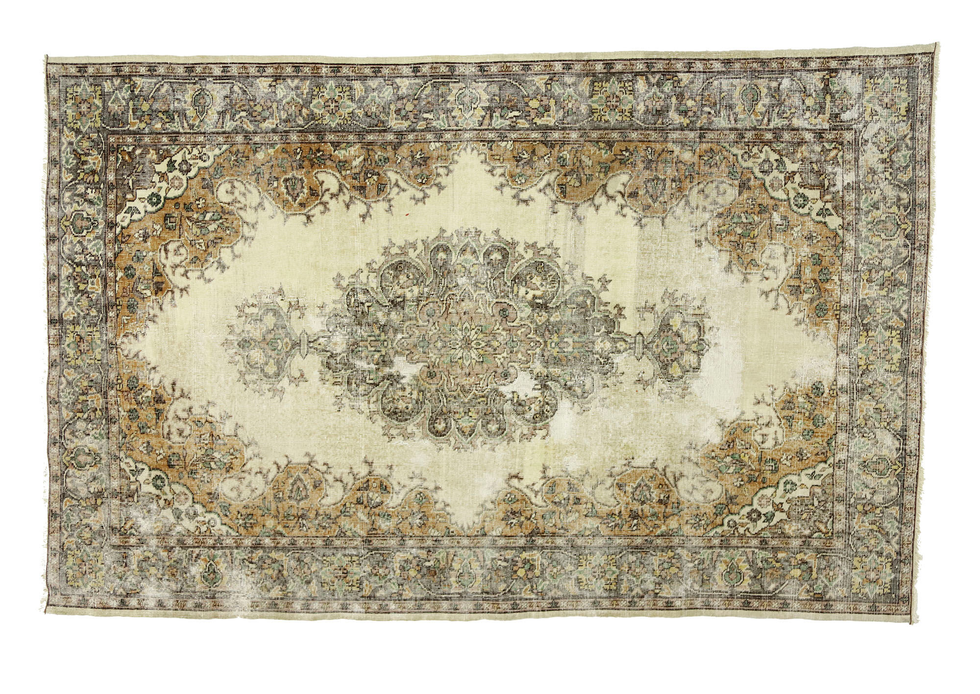 Anatolian handmade vintage rug 262 cm x 180 cm