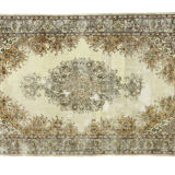 Anatolian handmade vintage rug 262 cm x 180 cm