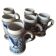Set of 6 Westerwald stoneware mugs + large bowl + ladle