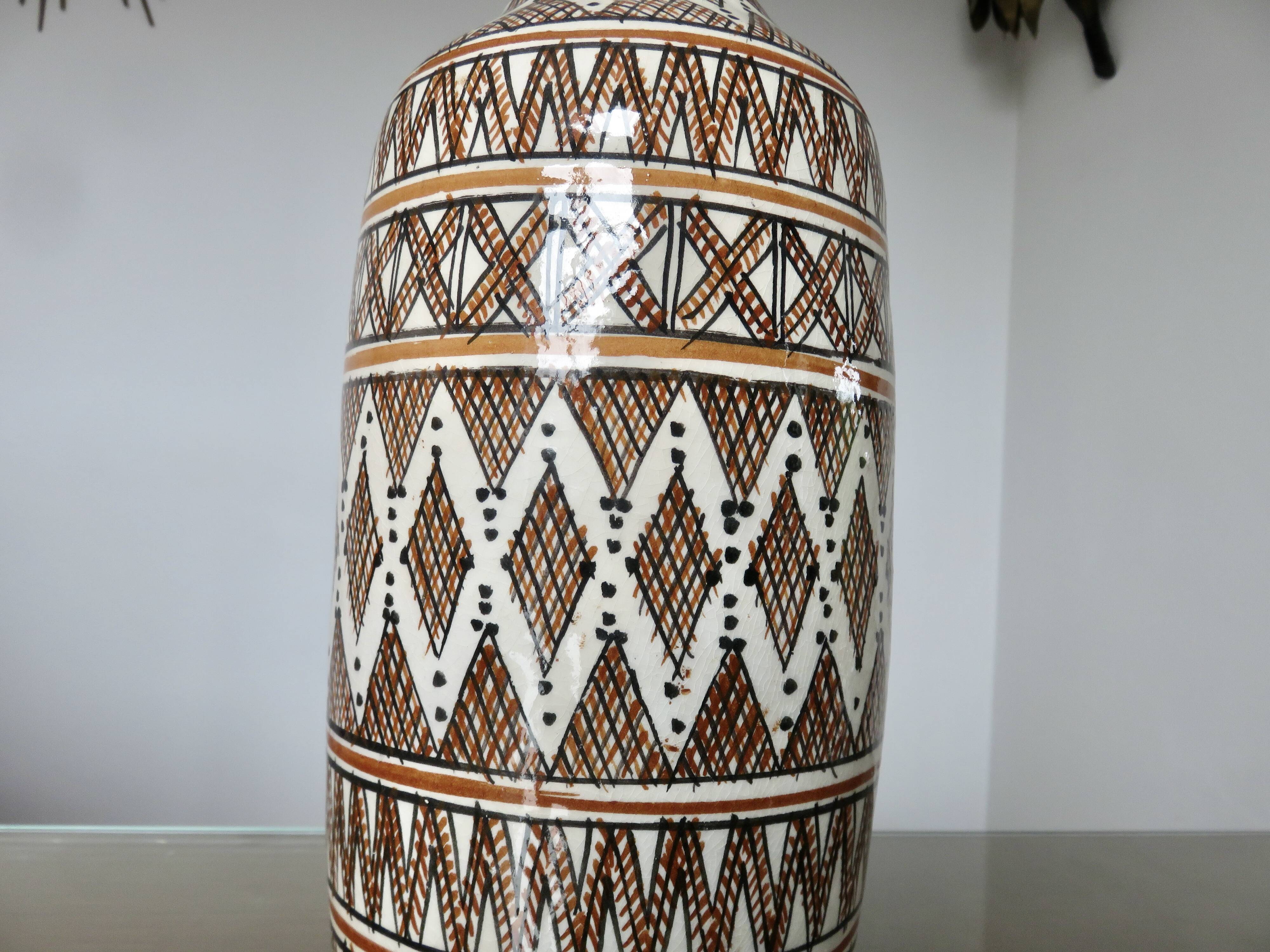 Berber ceramic lamp, Morocco 1970s