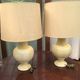 Jean Roger in Paris. Pair of ceramic baluster lamps decorated with arches and ivory imitation