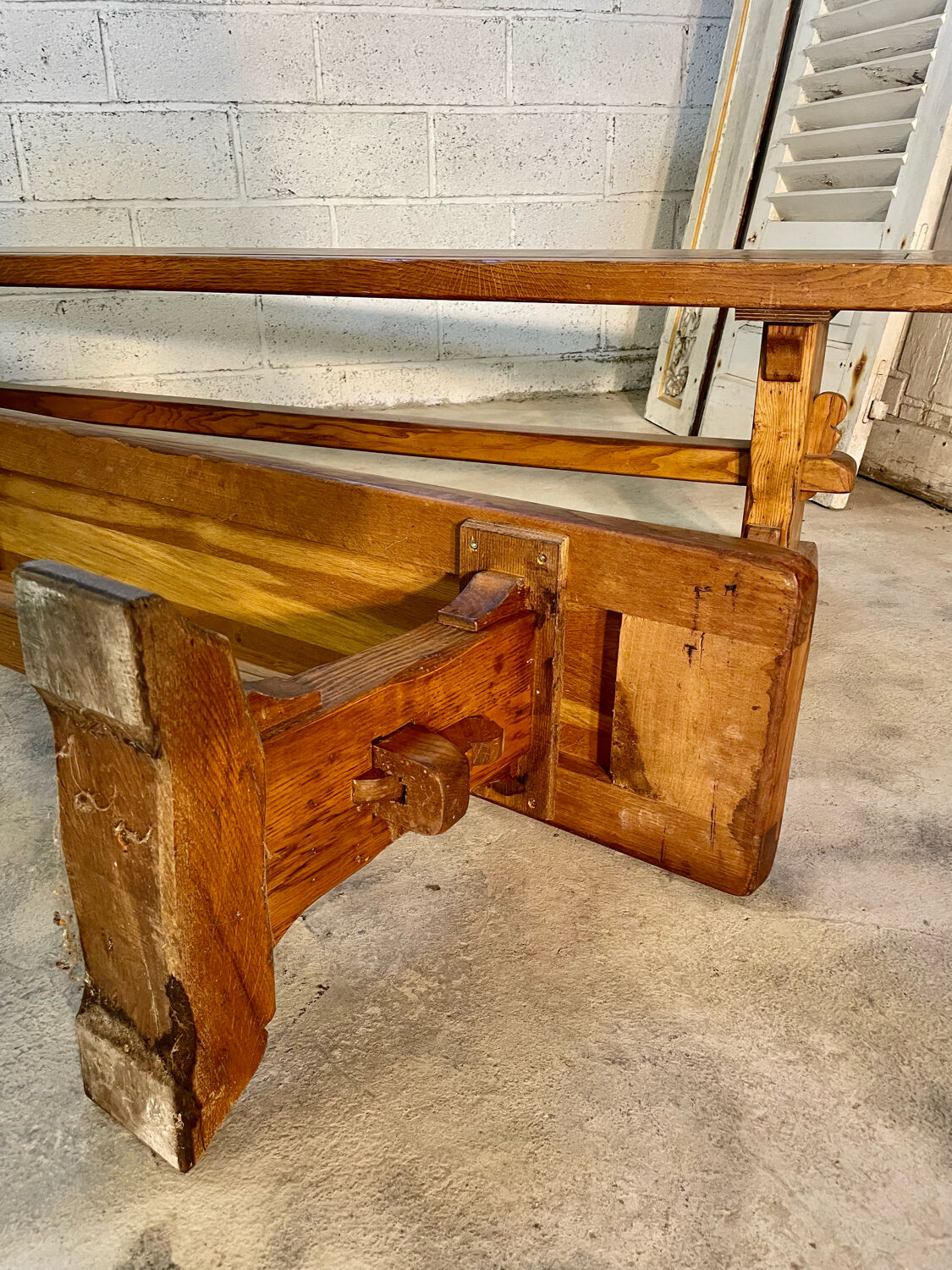 Pair of solid oak benches