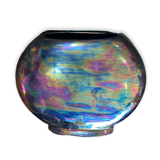 Round iridescent ceramic vase