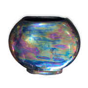 Vase rond en céramique irisée