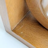 Vintage wooden bookends in Bauhaus mid-century minimalist style.