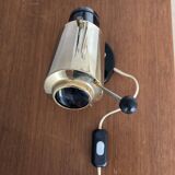 Vintage Zodiac wall lamp for Lita two-tone in black metal and brass 1950s
