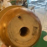 Turned light wood lamp