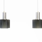 Ensemble de deux lampes suspendues Carl Fagerlund pour Orrefors.