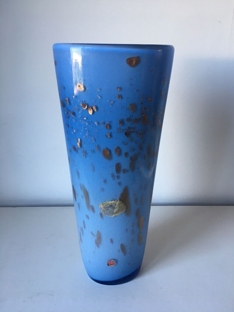 Blue and gold Murano vase