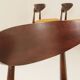 Scandinavian design mustard boucle dining chairs