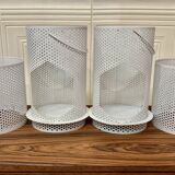 Set of 2 large metal candle holders in scandinavian design.