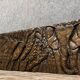 Central Africa 20th century: carved wooden panel in bas-relief of elephants