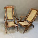 Pair Edwardian Steamer Deck Chairs