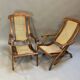 Pair Edwardian Steamer Deck Chairs