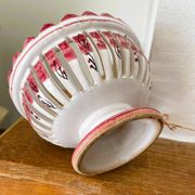 Vintage pierced porcelain bonbonnière