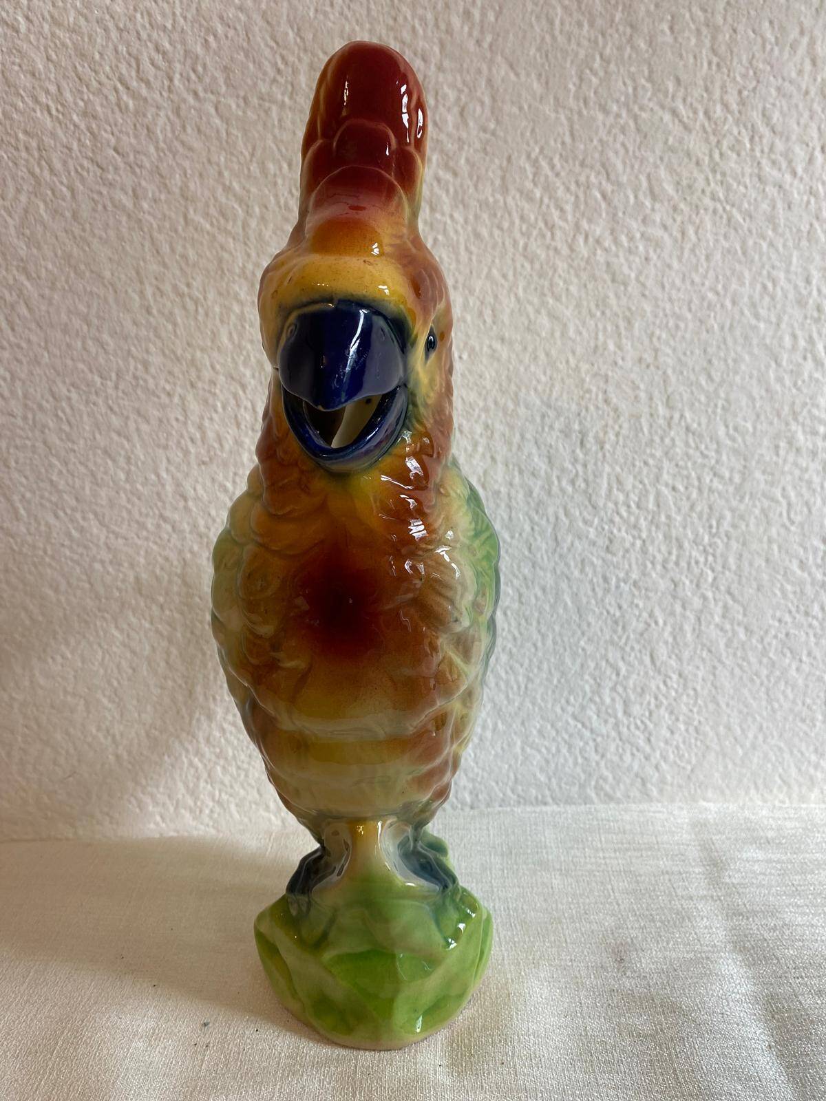 Antique earthenware pitcher Saint-Clément – Parrot model