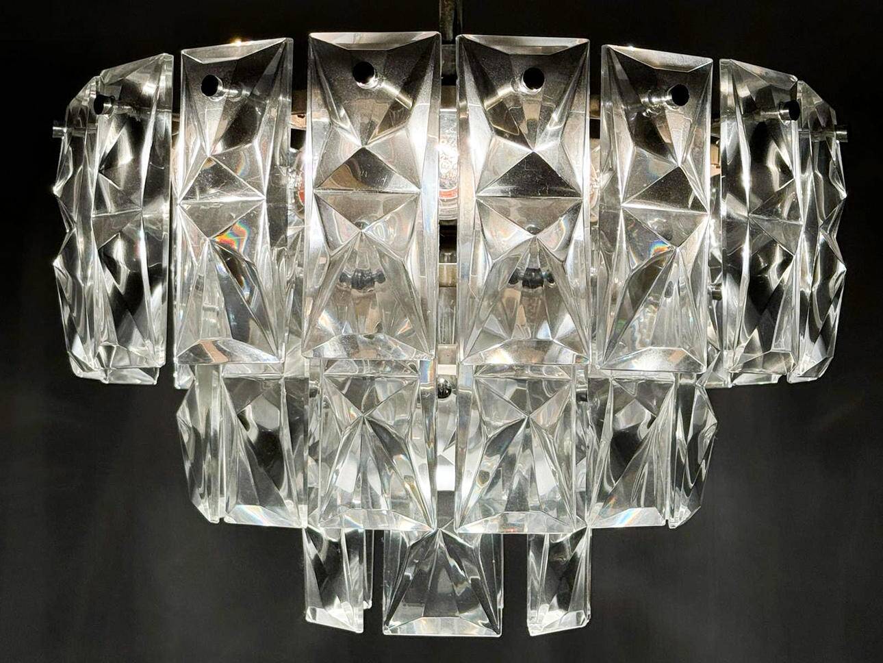 Mid-century chandelier/ceiling lamp by Kinkeldey, Germany, 1970s.