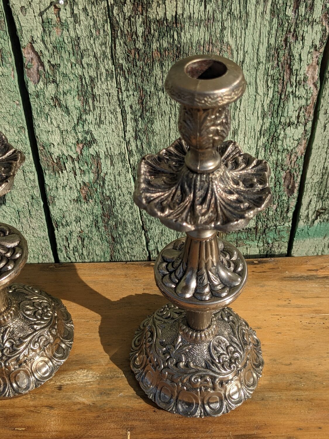 Pair of silver candle holders
