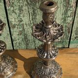 Pair of silver candle holders