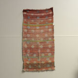 Dotty vintage moroccan boujad rug original pink pastel toned berber