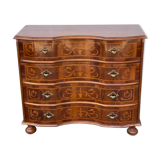 Vintage Inlay Wood Chest of Drawers in the Style of Louis XIV