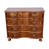 Vintage Inlay Wood Chest of Drawers in the Style of Louis XIV