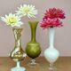 Set of 3 vintage glass and opaline vases
