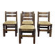 Suite de 4 chaises brutalistes en chêne des années 1950
