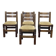Suite de 4 chaises brutalistes en chêne des années 1950