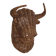 Vintage mid century wicker bull head sculpture