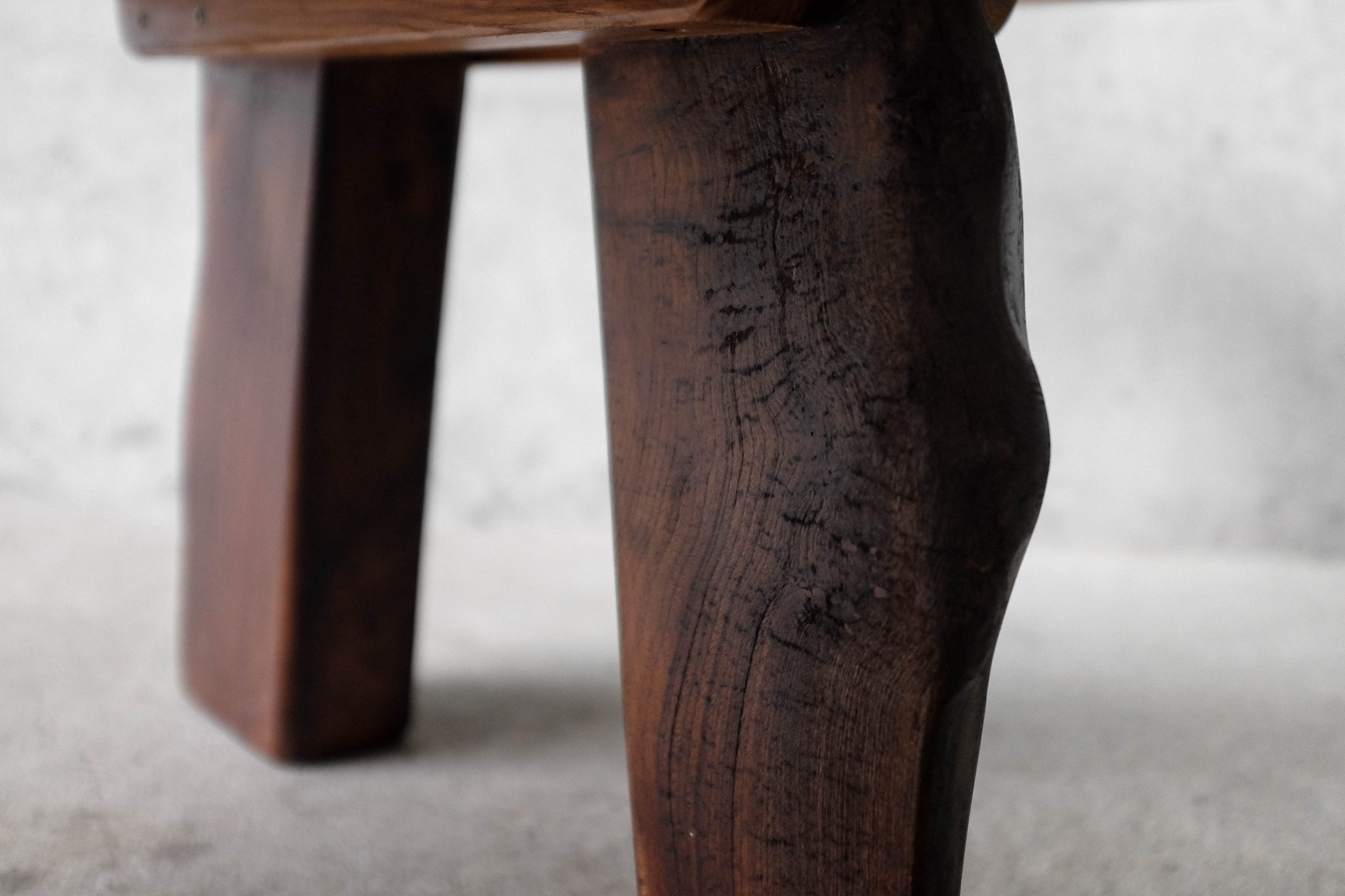Free form coffee table in solid Elm-1970