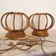 Pair of rattan lamps by Louis Sognot