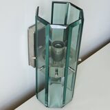 Italian wall light VECA for Fontana Arte – in chrome-plated steel and glass