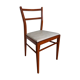 Scandinavian chair wood mahogany color and skai white