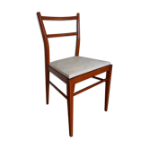 Scandinavian chair wood mahogany color and skai white