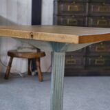 Table bistrot Art déco en chêne massif 1930's
