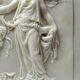 Small limestone bas-relief of petrifying fountains, antique scene, vintage