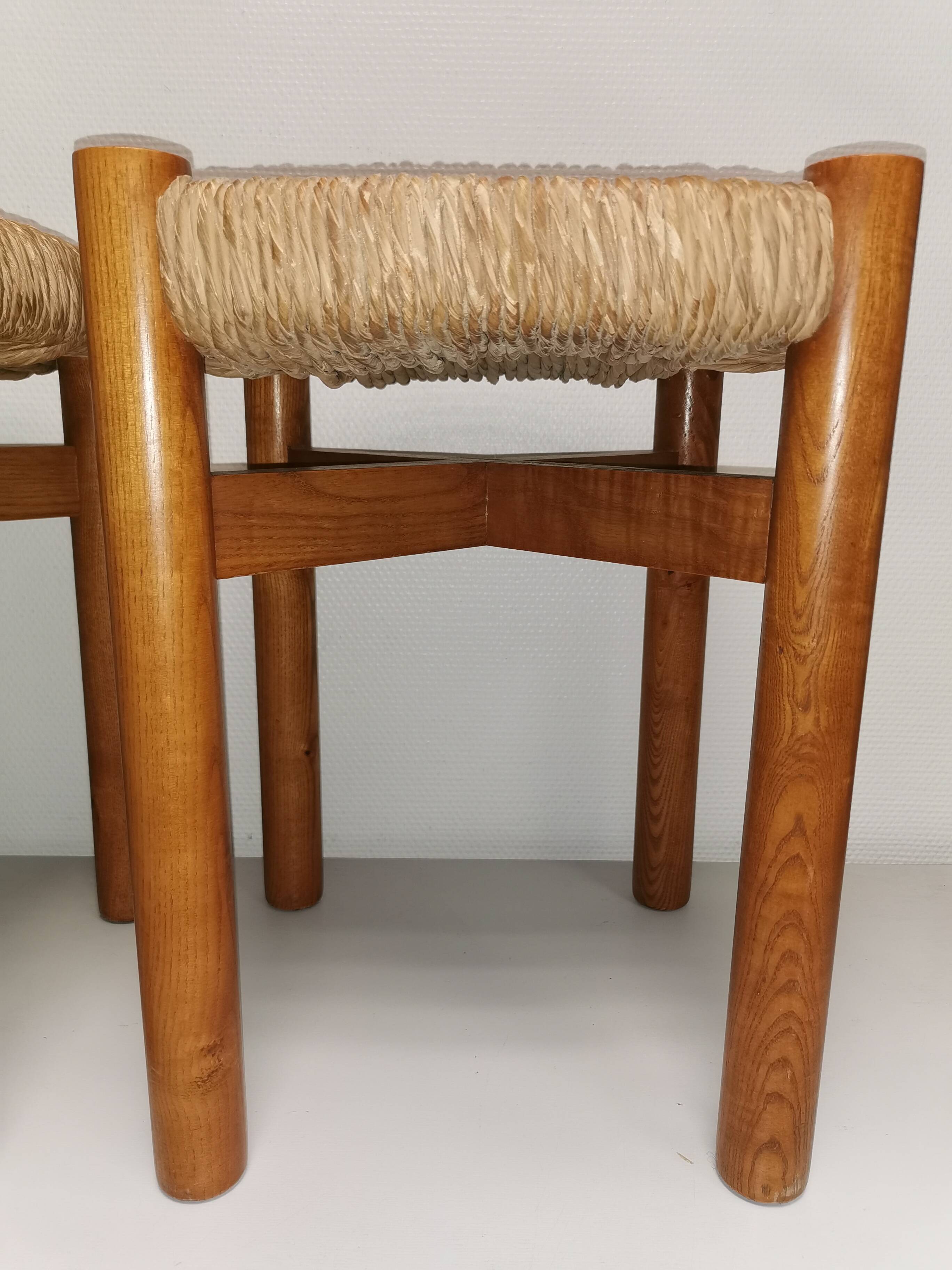 Pair of vintage stools called Méribel by Charlotte PERRIAND
